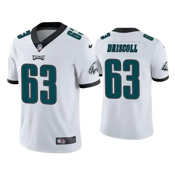 Men Philadelphia Eagles 63 Jack Driscoll Nike White Vapor Limited NFL Jersey